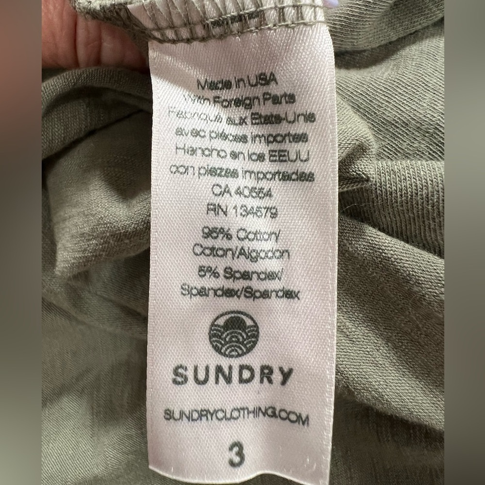Sundry Tiered Mini Dress in Sage - Size 3 - Picture 7 of 7